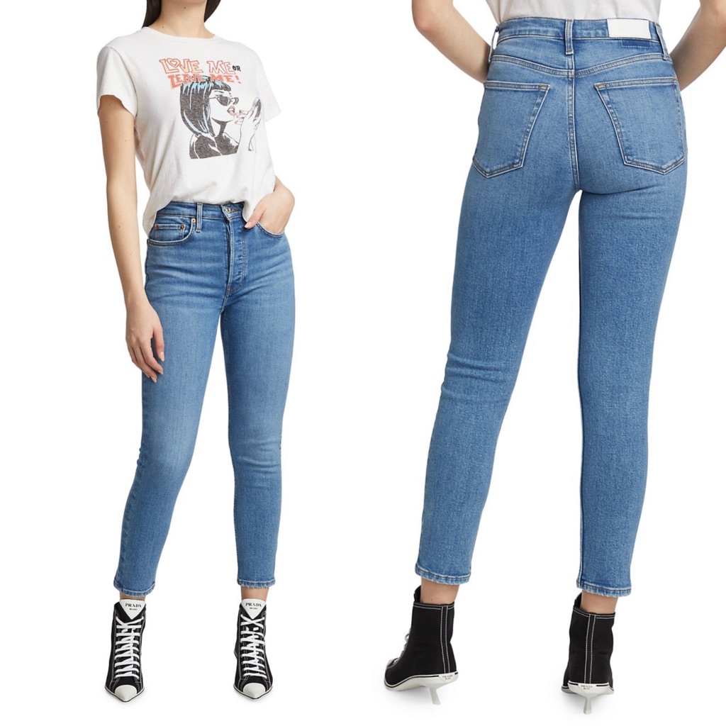 Re/Done 90's High Rise Ankle Crop Jeans Size 26